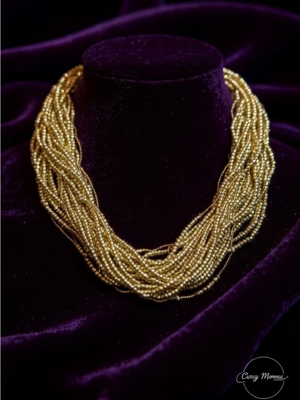 Vintage Gold Braided Statement Necklace